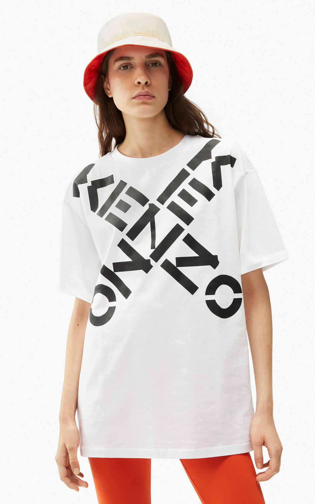 T Shirt Kenzo Sport Big X oversized Femme Blanche | GSYW-28613